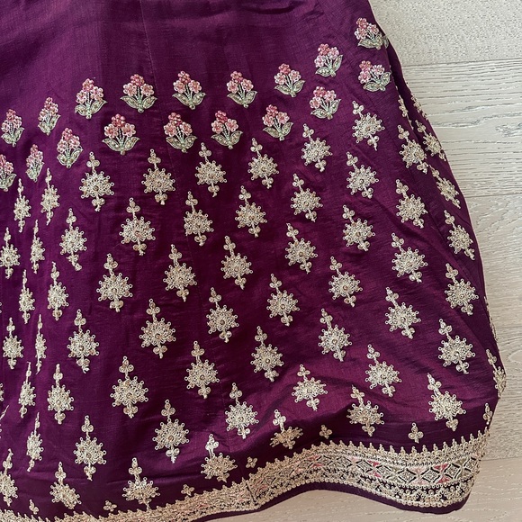 Deep purple and gold Lehenga - Picture 6 of 7